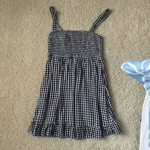 Charming Black and White Gingham Dress
